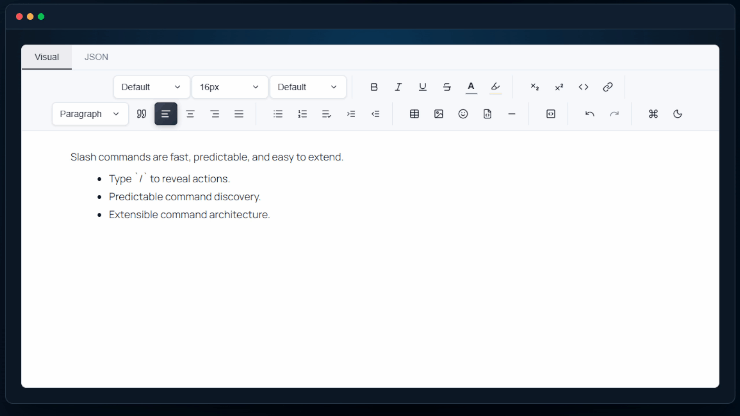 Slash command preview