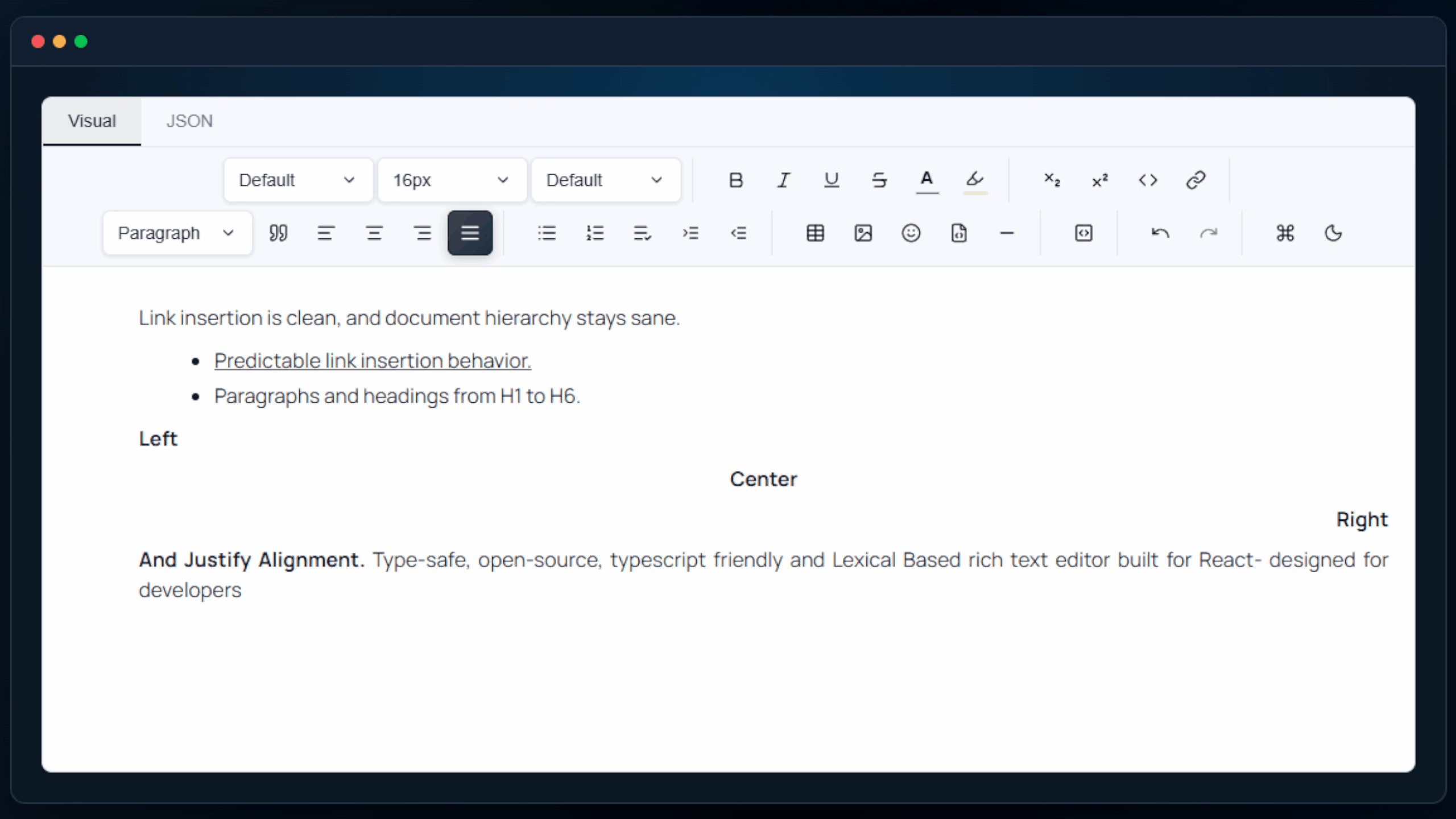 Links and structure preview
